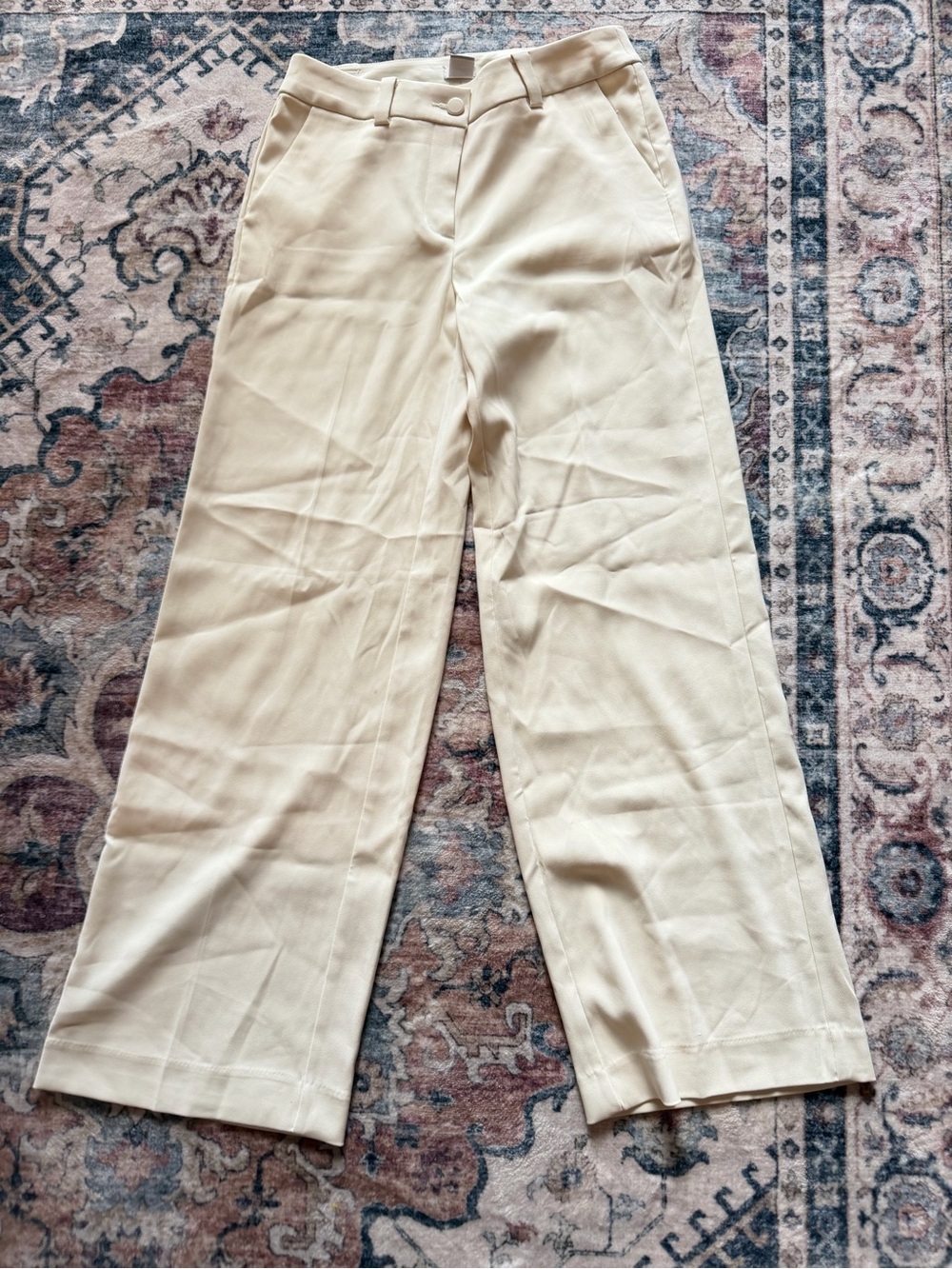 Chico's Light Cream Wide-Leg Chinos